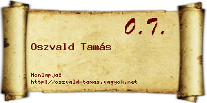 Oszvald Tamás névjegykártya